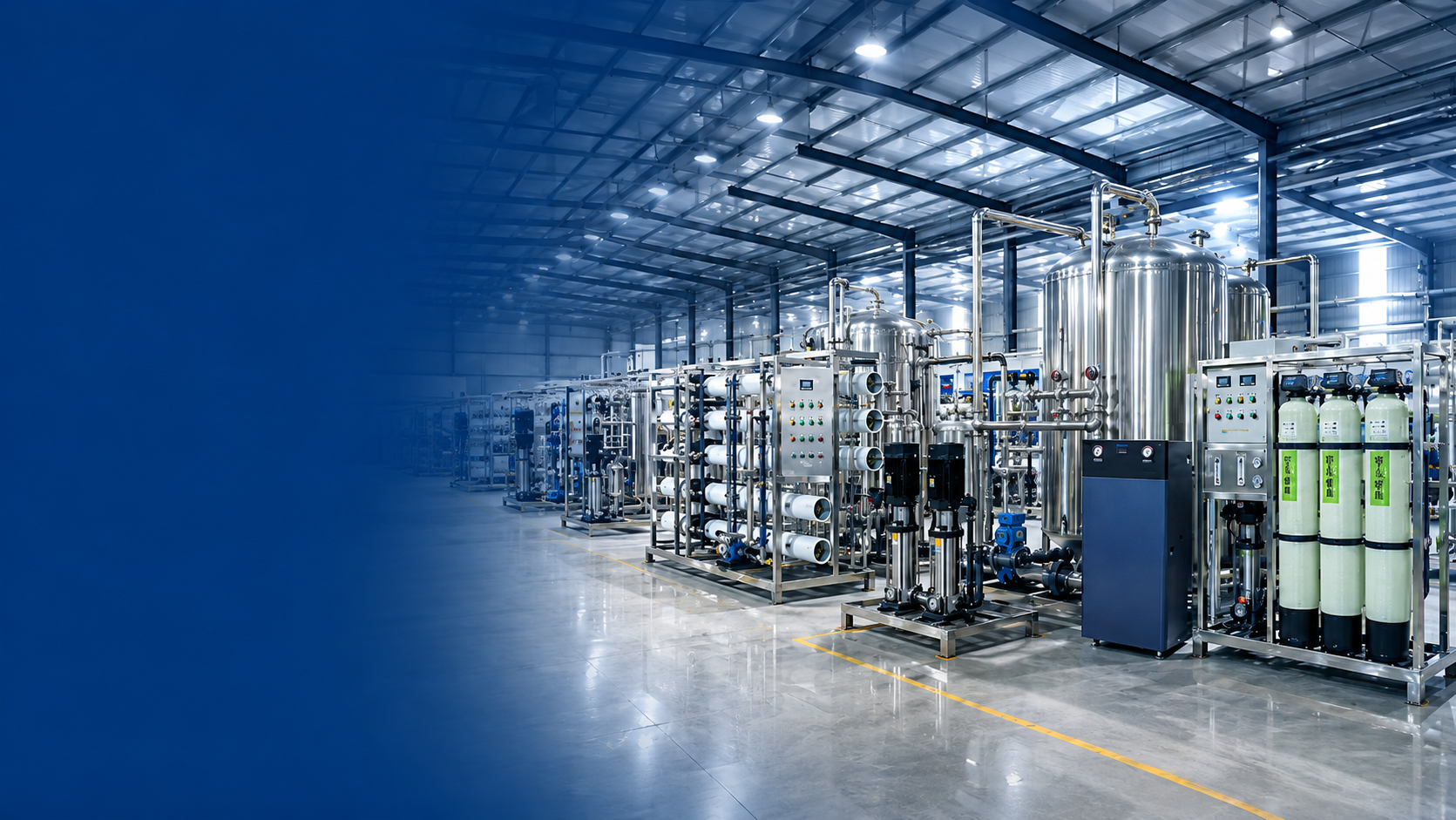 Industrial water treatment equipment workshop